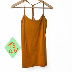 Lululemon Racerback Tank Top Orange with built-in shelf bra